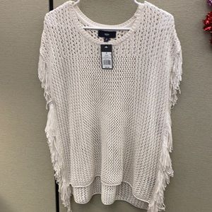 NWT knit top with fring down the sides size M